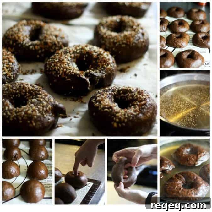 Black Russian Pumpernickel Everything Bagels Recipe 5 Black Russian Bagels on www.foodiewithfamily.com a.k.a. Pumpernickel Everything Bagels