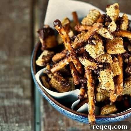 Heath Bar Crunch Chex Mix at www.foodiewithfamily.com