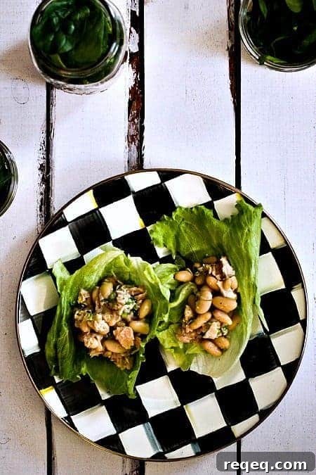Fresh, light marinated white bean and tuna salad