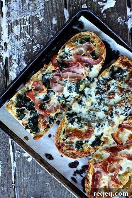 White Spinach French Bread Pizza