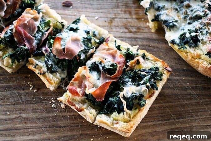 White Spinach French Bread Pizza