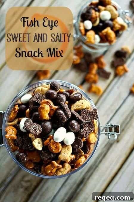 Sweet & Salty Fish-Eye Snack Mix — Crunchy Party Treat 2 Fish Eyes Sweet and Salty Snack Mix #Snacks foodiewithfamily.com