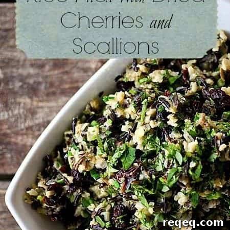 Brown and Wild Rice Pilaf with Dried Cherries #SideDish