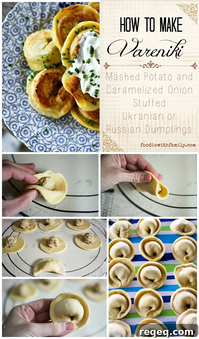 Potato and Caramelized Onion Vareniki (Stuffed Dumplings) 3 vareniki collage