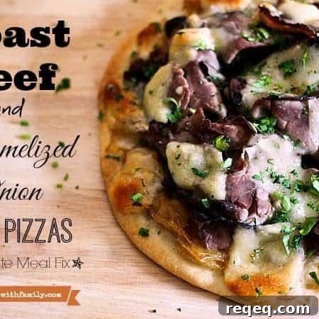Roast Beef Caramelized Onion Naan Pizzas 10 Minute Meal Fix from foodiewithfamily.com