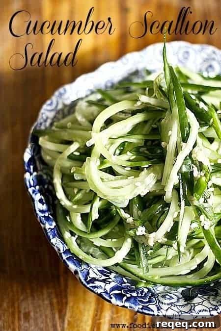 Quick Cucumber and Scallion Salad — Ready in 5 Minutes 2 Cucumber Scallion Salad {5 Minute Recipe} foodiewithfamily.com