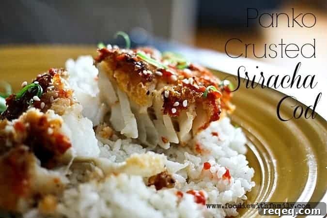 Baked Sriracha Panko-Crusted Cod with Crispy Garlic Breadcrumbs 3 Panko Crusted Sriracha Cod www.foodiewithfamily.com #lent #seafood #fish