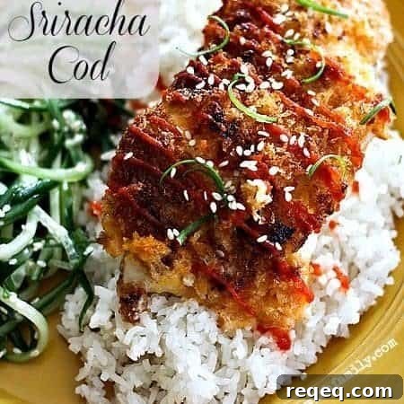 Panko Crusted Sriracha Cod www.foodiewithfamily.com #lent #seafood #fish