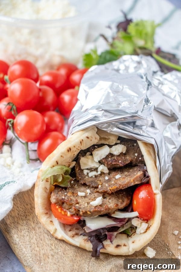 Make restaurant worthy homemade gyro meat and gyros -flat breads filled to bursting with garlicky, herbed, crisped strips of Greek/Lebanese meatloaf.