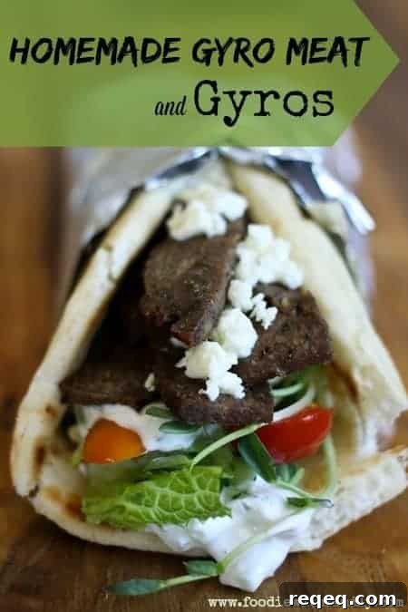 Homemade Gyro Meat and Gyros: just like take-out. Make a big batch and freeze it for gyros whenever you want. #greekfood #restaurantdiy