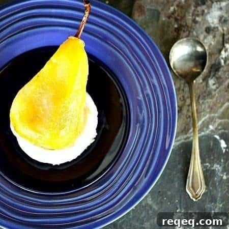 Honey Cardamom Poached Pears on Mascarpone #dessert #healthydessert