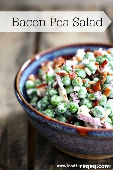 Easy Bacon Pea Salad with Cheddar Cheese. Perfect for Easter or any time!