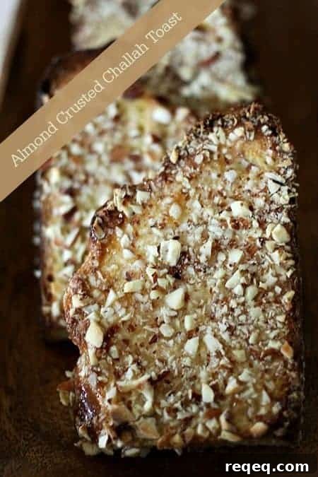 Almond-Crusted Challah French Toast Recipe 3 Almond Crusted Challah Toast. #Dessert www.foodiewithfamily.com