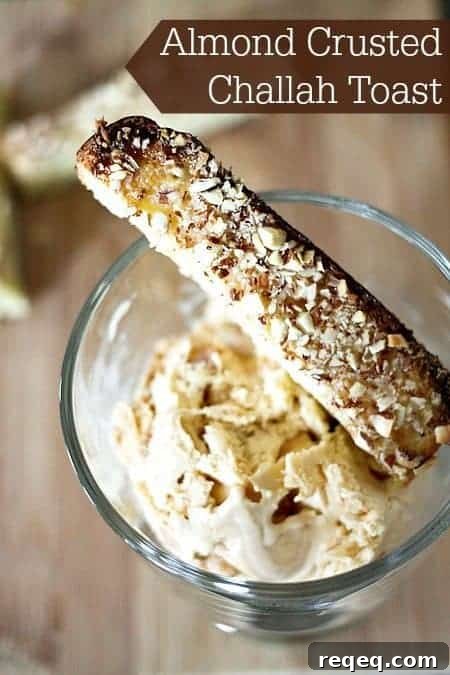 Almond-Crusted Challah French Toast Recipe 4 Almond Crusted Challah Toast. #Dessert www.foodiewithfamily.com