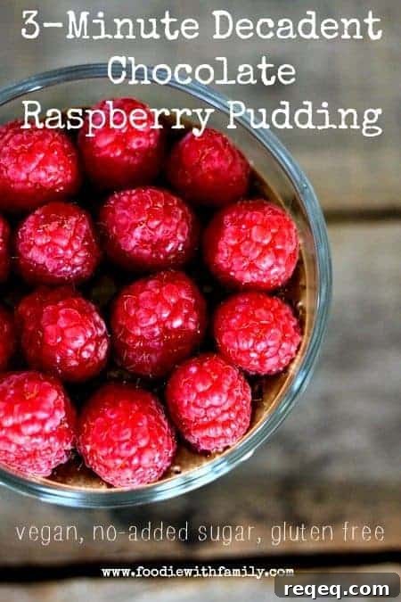 3-Minute Chocolate Raspberry Pudding — Vegan, Dairy-Free & Sugar-Free 3 3 Minute Decadent Chocolate Raspberry Pudding {vegan, no added sugar, gluten free} #tofu www.foodiewithfamily.com