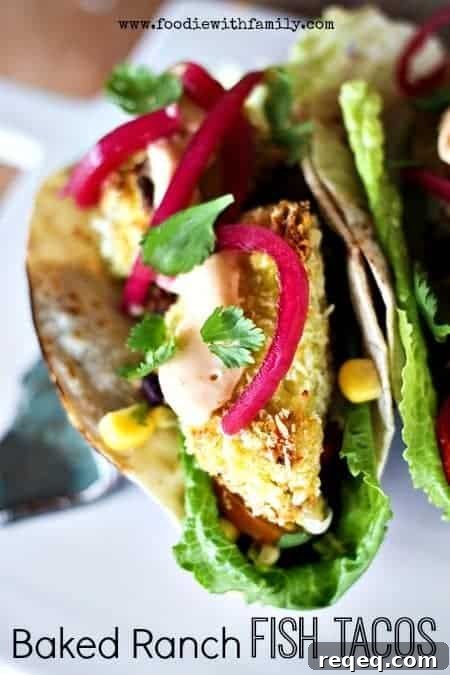 30-Minute Baked Ranch Fish Tacos from Scratch 3 Baked Ranch Fish Tacos 30 Minute Meal www.foodiewithfamily.com