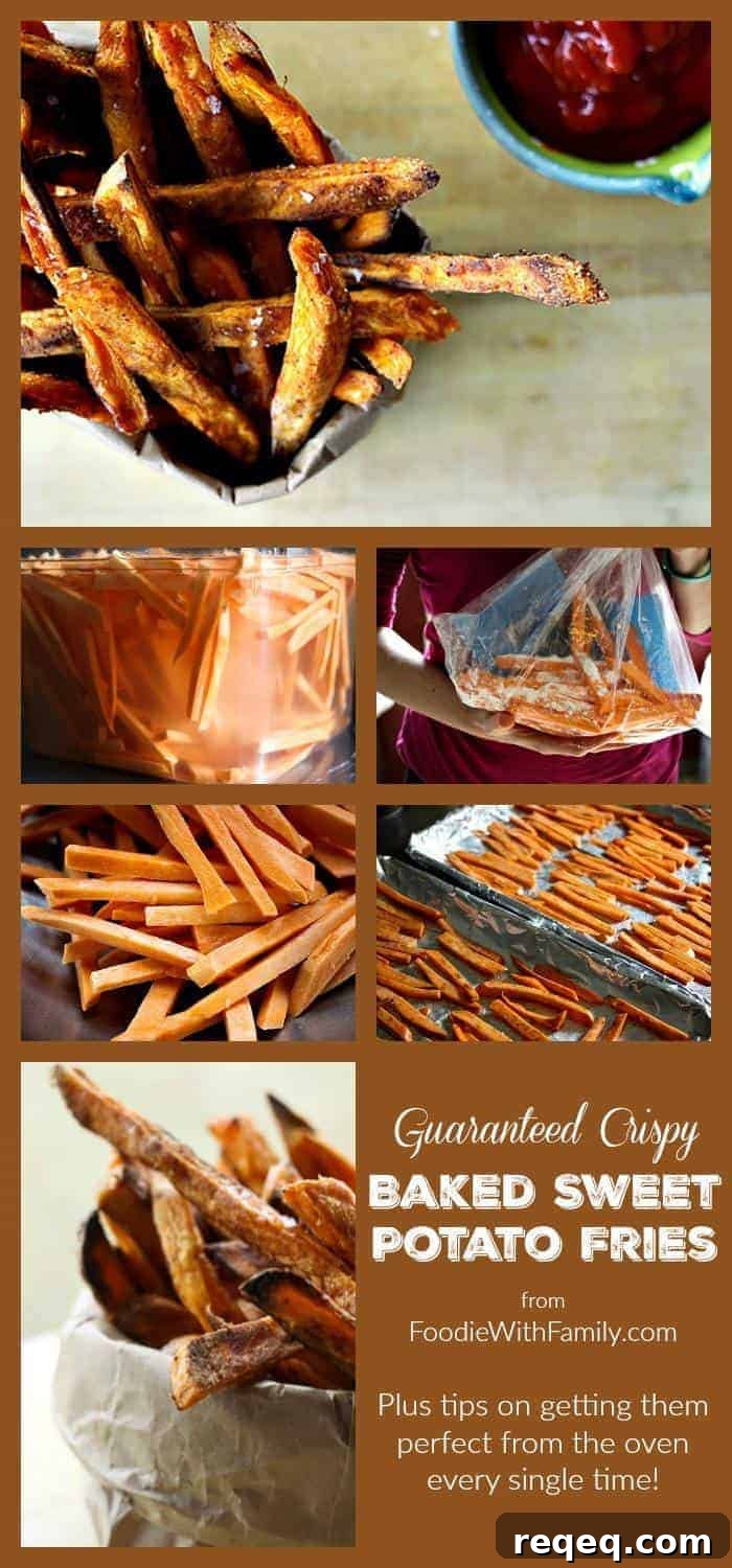 Crispy Oven-Baked Sweet Potato Fries That Always Turn Out Perfect 8 Guaranteed Crispy BAKED Sweet Potato Fries from foodiewithfamily.com