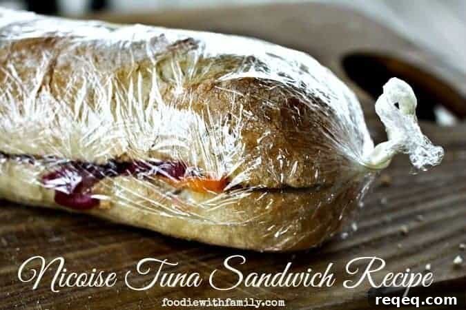Nicoise Tuna Sandwich: Classic French-Style Tuna Melt Recipe 3 Nicoise Tuna Sandwich Recipe olives, peppers, albacore tuna, hardboiled eggs, albacore tuna, baguette. foodiewithfamily.com