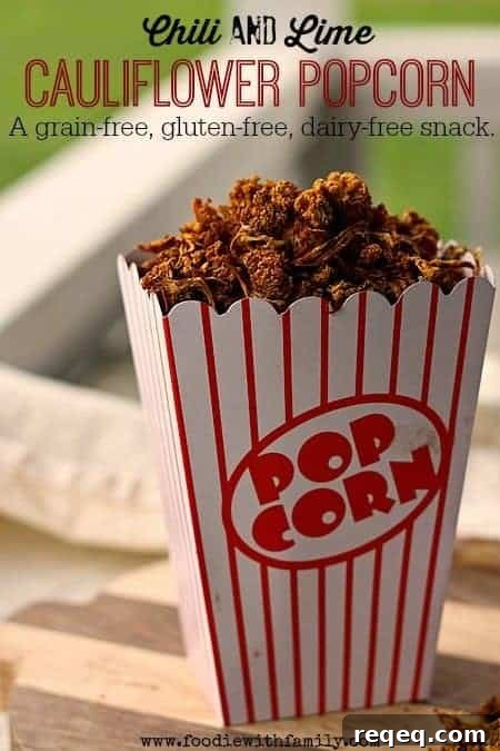 Chili Lime Cauliflower Popcorn Recipes & Snack Ideas 5 Chili Lime Cauliflower Popcorn. Grain-free, gluten-free, vegan, and paleo snack! Don't let that deter you though, this is awesome!