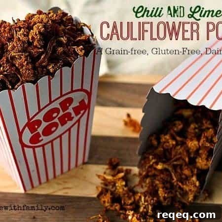 Chili Lime Cauliflower Popcorn. Grain-free, gluten-free, vegan, and paleo snack! Don't let that deter you though, this is awesome!