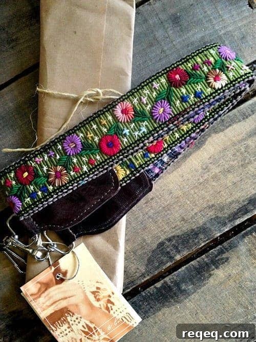 Nena and Co one-of-a-kind, hand-loomed camera strap with real leather trim. #Giveaway 