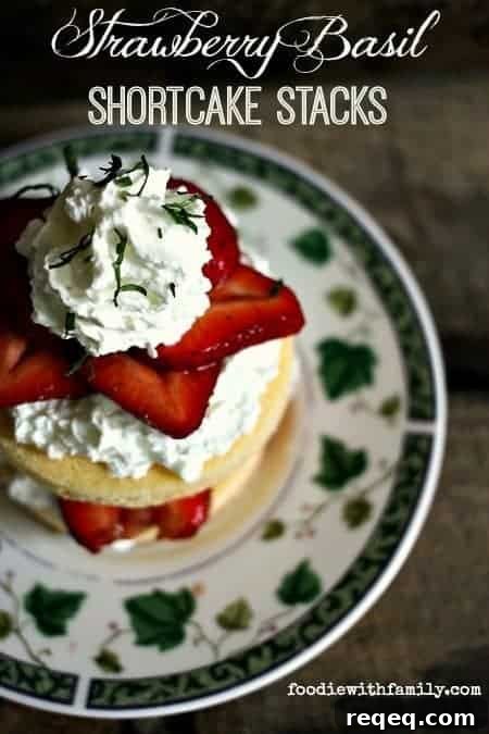 Strawberry Basil Shortcake Stacks with Creamy Mascarpone 3 Strawberry Basil Shortcake Stacks from foodiewithfamily.com