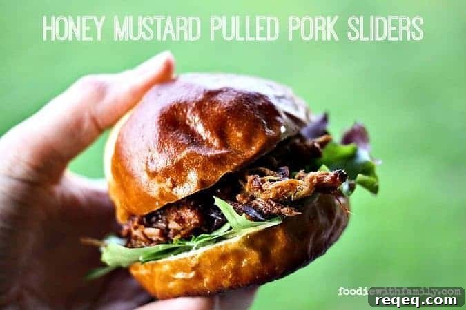 Honey Mustard Pulled Pork Sliders. Now that's a sandwich! foodiewithfamily.com
