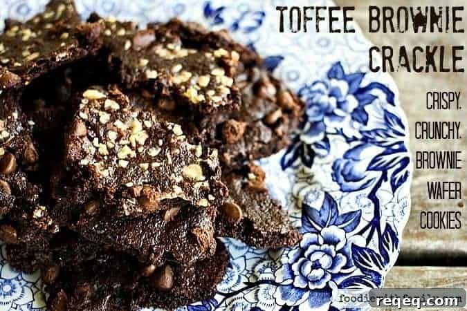 Toffee Brownie Crackle {Crispy, Crunchy, Brownie Wafer Cookies} from foodiewithfamily.com