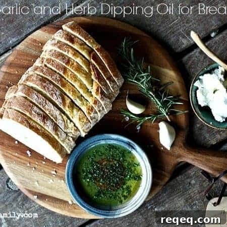 Herb and Garlic Dipping Oil for bread #summer