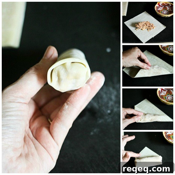 Barbecue Chicken & Bacon Egg Rolls with Melted Cheddar 6 Making Crispy Cheesy Barbecue Chicken and Bacon Eggrolls from foodiewithfamily.com #spon #cheese