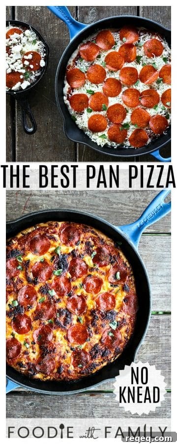 Pan Pizza Guide: How It’s Made, Why It Works, and Topping Ideas 9 This simple tutorial on The Best Pan Pizza gives you the why and how of great pan pizzas: what kind of pan to use and the best recipe for the job!