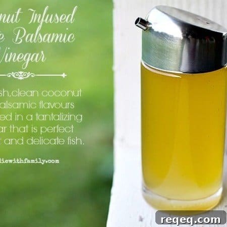 Coconut-Infused White Balsamic Vinegar: Flavorful Recipe Ideas 5 Coconut Infused White Balsamic Vinegar for fruit, fruit salad, and sipping in icy cold soda water!