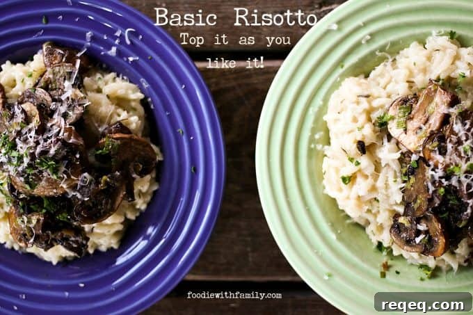 Simple Creamy Risotto Recipe for Perfect Weeknight Meals 5 Basic Risotto tutorial with topping ideas from foodiewithfamily.com