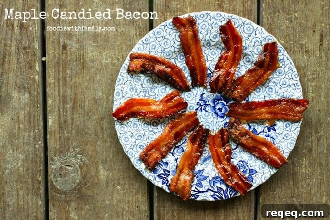 Maple-Glazed Candied Bacon: Sweet & Crispy Bacon Recipe 2 Easy, homemade Maple Candied Bacon from foodiewithfamily.com