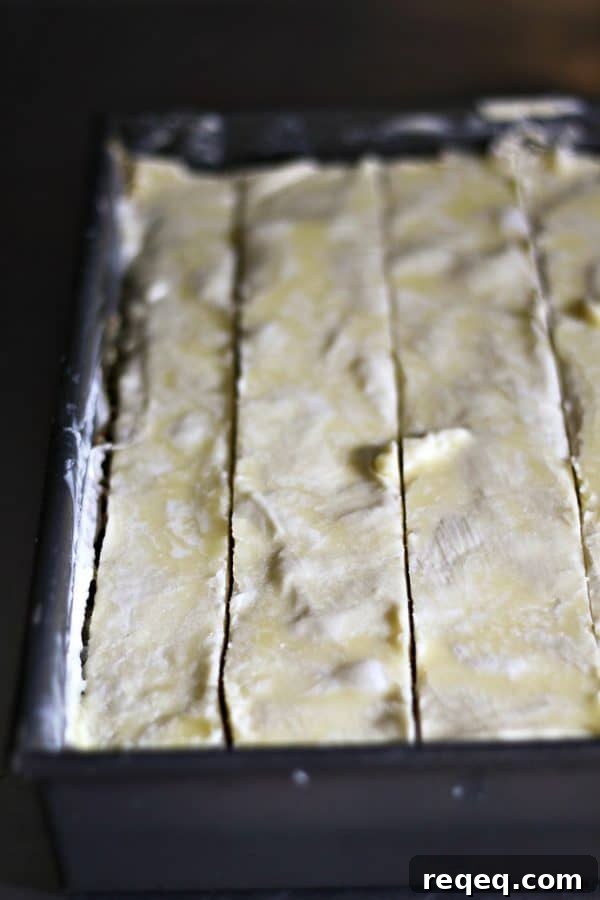 Make your Cardamom Pistachio Baklava easier to slice before baking by refrigerating for 30 minutes or more from foodiewithfamily.com