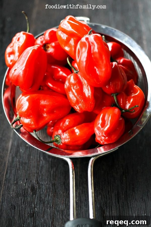 Fresh Habaneros for Fruity, Fiery, Smooth Habanero Salsa like the Blue Iguana Cantina from foodiewithfamily.com