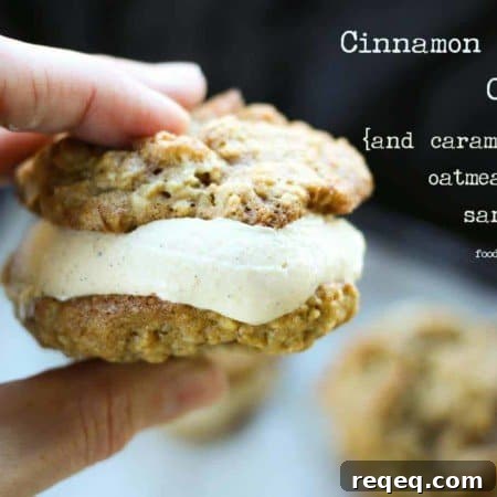 Cinnamon Frozen Custard and Caramel Apple Oatmeal Cookie ice cream sandwiches on foodiewithfamily.com