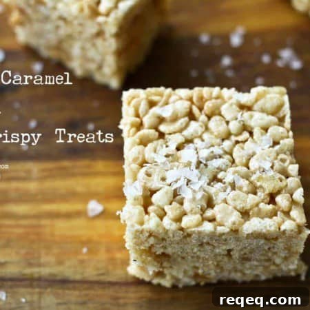 Salted Caramel Bourbon Rice Crispy Treats from foodiewithfamily.com