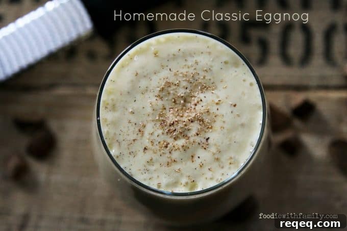 Classic Homemade Eggnog Recipe for the Holidays 3 Light as a feather, rich, Homemade Classic Eggnog from foodiewithfamily.com