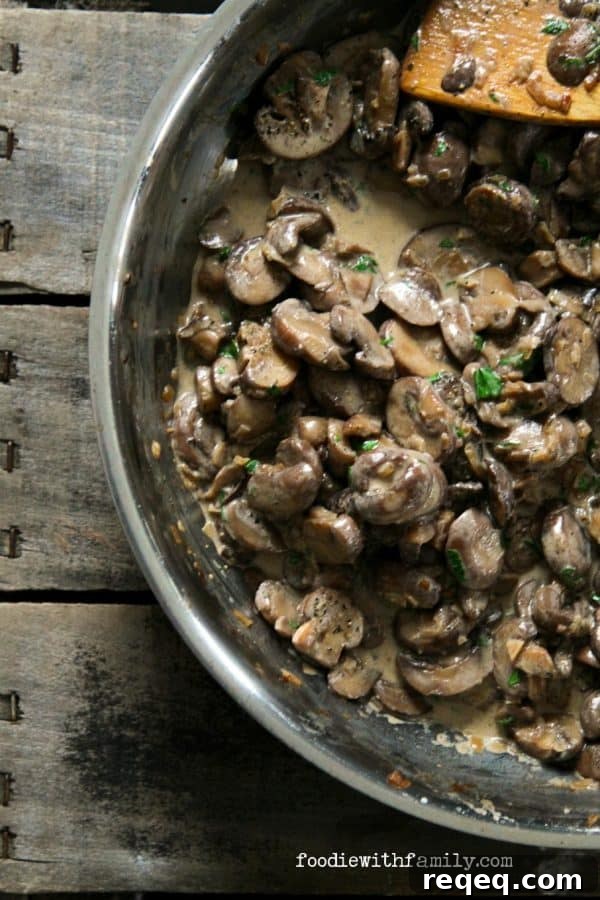 Garlic Mushroom Stroganoff Recipe for Creamy, Comforting Dinner 2 Creamy, intense Garlic Mushroom Stroganoff is a fast, fabulous winter meal from foodiewithfamily.com
