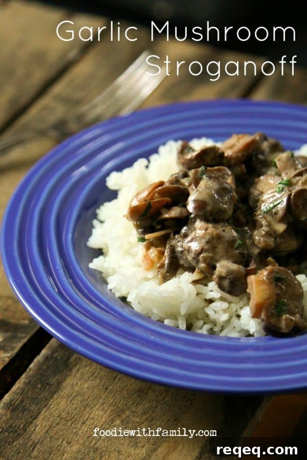 Garlic Mushroom Stroganoff Recipe for Creamy, Comforting Dinner 3 Creamy, intense Garlic Mushroom Stroganoff is a fast, fabulous winter meal from foodiewithfamily.com