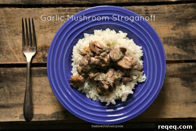Garlic Mushroom Stroganoff Recipe for Creamy, Comforting Dinner 4 Creamy, intense Garlic Mushroom Stroganoff is a fast, fabulous winter meal from foodiewithfamily.com