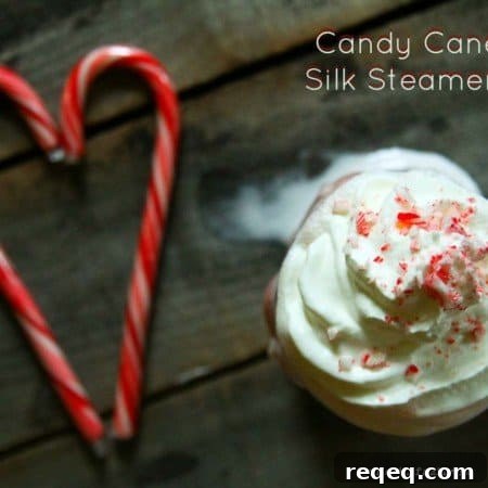 Festive Candy Cane Silk Steamer made with Silk Cashewmilk