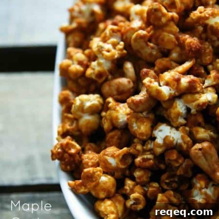 Cashew Maple Caramel Corn made with or without bourbon from foodiewithfamily.com