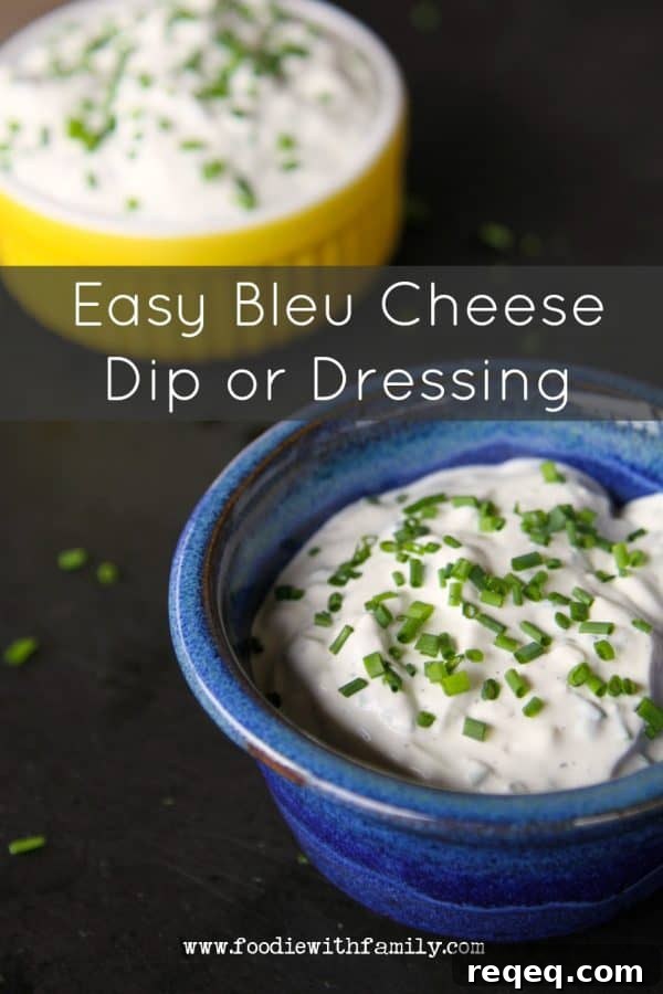 Easy Bleu Cheese Dip or Dressing from foodiewithfamily.com