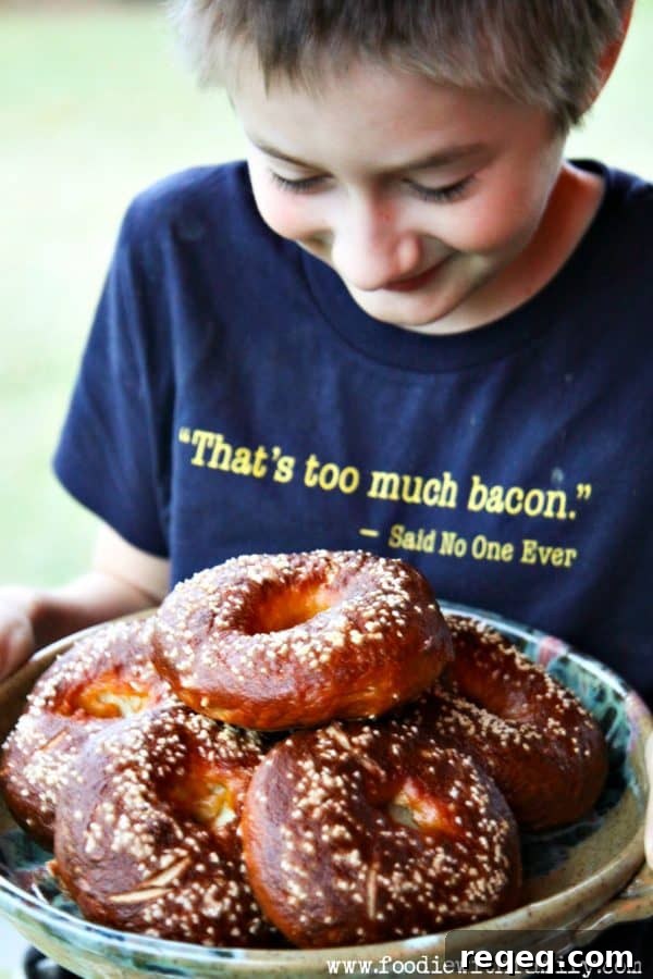 How to Make Homemade Pretzel Bagels: Chewy, Golden & Savory 6 A plate full of Homemade Pretzel Bagels