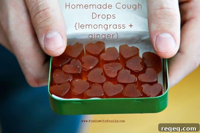 DIY Lemongrass & Ginger Cough Drops Recipe 3 Homemade Cough Drops {lozenges}with lemongrass + ginger from foodiewithfamily.com