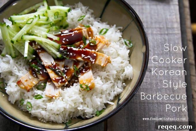 Slow-Cooker Korean-Style Barbecue Pork Recipe 3 Slow Cooker Korean Style Barbecue Pork on Foodiewithfamily.com