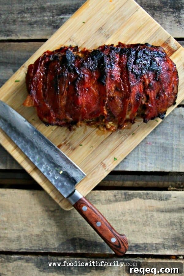 Barbecue Bacon Wrapped Jalapeno Meatloaf from foodiewithfamily.com