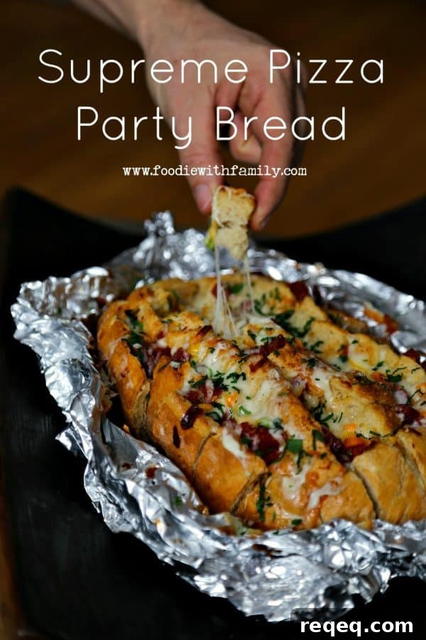 Snack time! Supreme Pizza Party Bread from foodiewithfamily.com